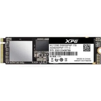 SSD XPG SX8200 Pro, 1TB, M.2 PCIe, NVMe, Leituras: 3500Mb/s e Gravações: 3000Mb/s - ASX8200PNP-1TT-C