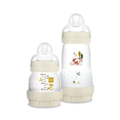 Mamadeira MAM Anticólica - Easy Start - Starter Set - Mamadeiras 130ml e 260ml - Neutra