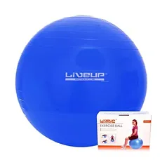 LiveUp Bola Suíça Fitball 65cm Pilates Suporta 200 Kg Adulto Unissex, Azul