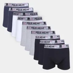 Kit Cueca Boxer Polo Wear 10 Peças