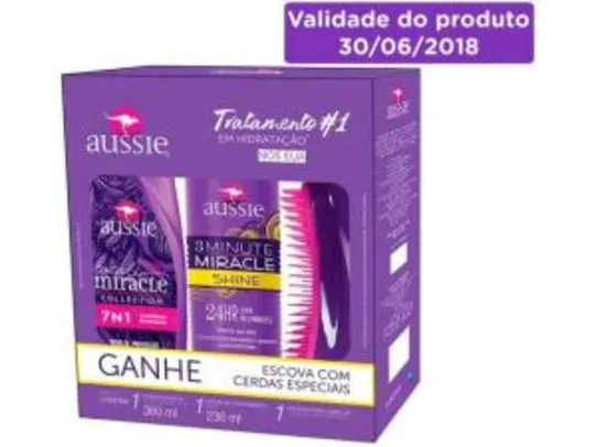 Kit Aussie Total Miracle 7N1 + 3 Minute Miracle - Shine + Escova 29,90