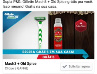 Amostra Grátis - Gillette Mach3 Sensitive + Old Spice.