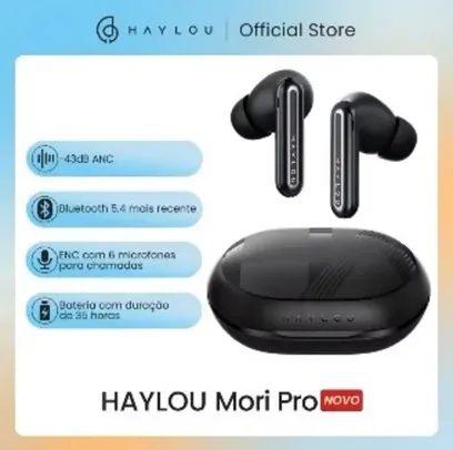 Fone de Ouvido Sem Fio HAYLOU Mori Pro com Bluetooth 5.4, 35 Horas de Bateria e Cancelamento de Ruído