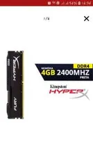 Memoria hiperx fury ddr4 4gb 2400mhz