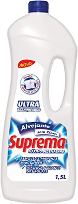 [+Por- R$6 ] Alvejante sem Cloro 1.5L Branqueador/Roupas Brancas, Suprema