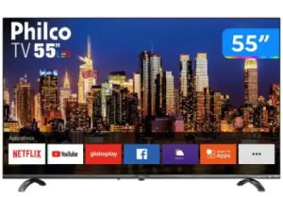 Smart TV 4K UHD D-LED 55” Philco PTV55Q20SNBL -  R$1.989