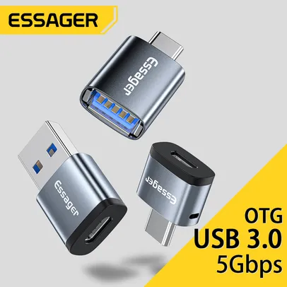 [Imposto Incluso] Essager-USB tipo C para USB 3.0 OTG adaptador, USB-C conversor, macho para fêmea, Macbook, Xiaomi, Huawei, Samsung S20 