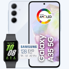 Combo: Smartphone Samsung Galaxy A35 5G 128GB Tela 6.6 + Relógio Fit3 + Cartão de Memória EVO 128GB