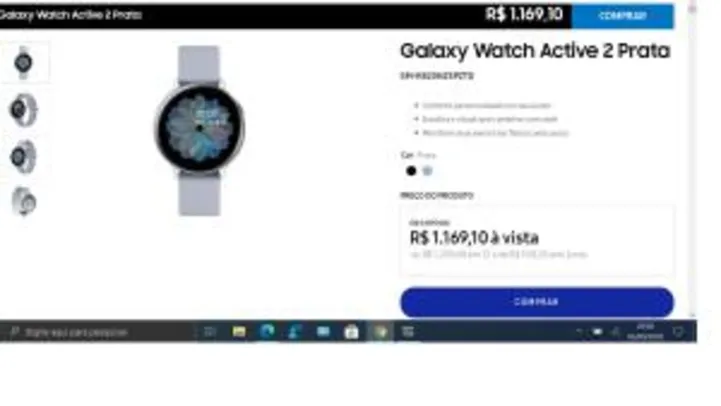 [SAMSUNG MEMBERS] Galaxy Watch Active 2 (Preto ou Prata) | R$1169