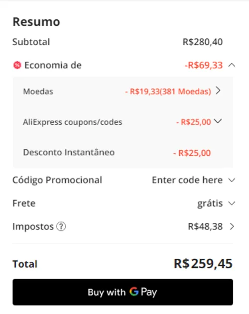 Imagem na descrição da promoção