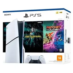 Console PlayStation 5 Slim Edition Branco + Returnal e Ratchet e Clank + Controle Sem Fio Dualsense Branco