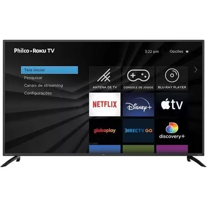 (Ame SC R$1839.98) Smart TV 55" 4K Philco PTV55G52R2C Roku TV