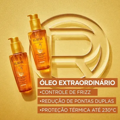 [ PRIME | REC ] ELSÉVE Óleo Capilar L'Oréal Paris Elseve Óleo Extraordinário 100Ml -Leave In Anti Frizz Protetor Térmico Para Todos Os Tipos De Cabelo