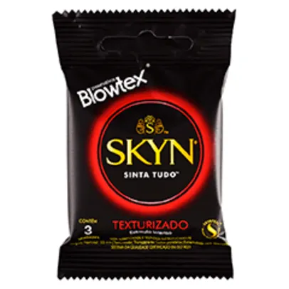 [Leve 3 por 6,86 cada] Preservativo Blowtex Skyn Texturizado Com 3 Unidades