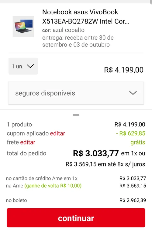 Imagem na descrição da promoção