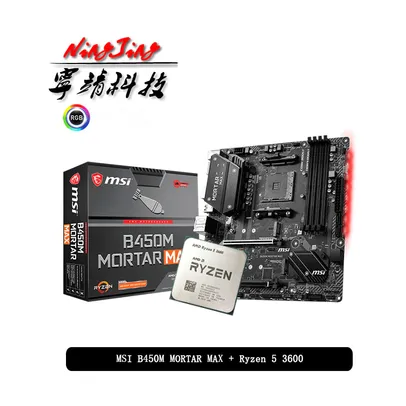 Processador Ryzen 5 3600 + Placa Mãe MSI B450M Mortar MAX | R$1358