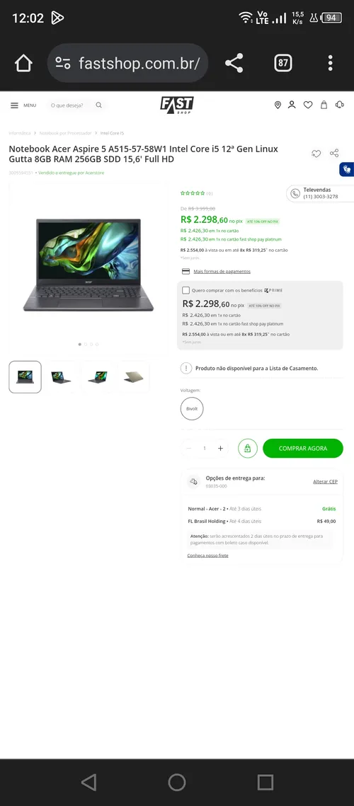 Imagem na descrição da promoção