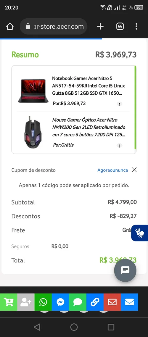 Imagem na descrição da promoção