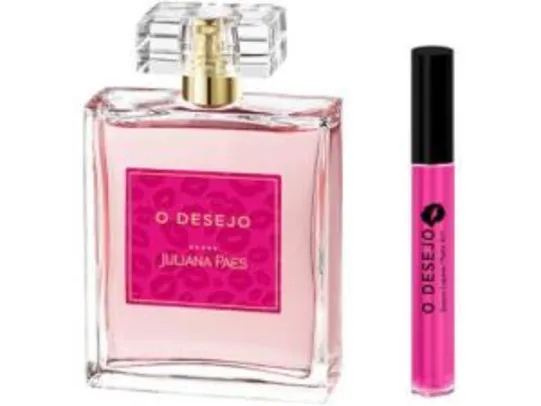 FRETE GRÁTIS | Kit Perfume Juliana Paes O Desejo Feminino - EDT 100ml + Batom Líquido Matte 4ml | R$49,90