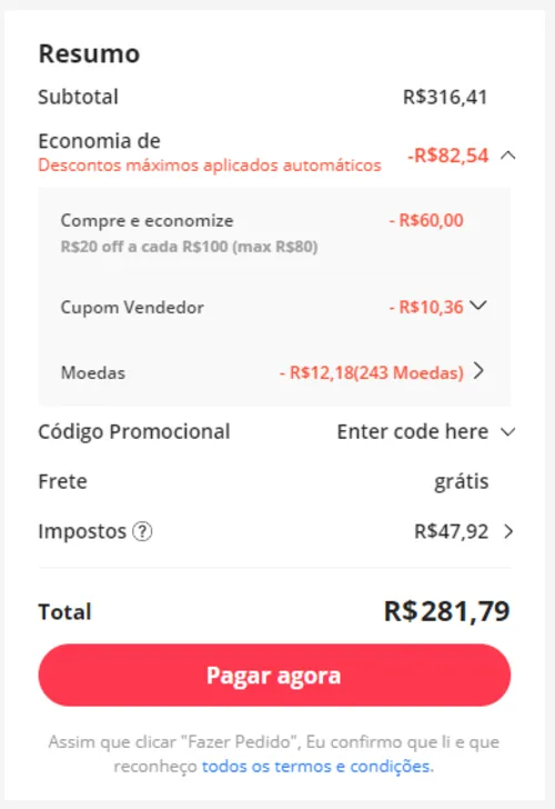 Imagem na descrição da promoção