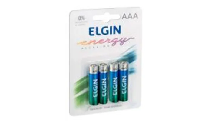 Kit Pilhas Alcalinas com 4X AAA Palito, Elgin, Baterias | R$7