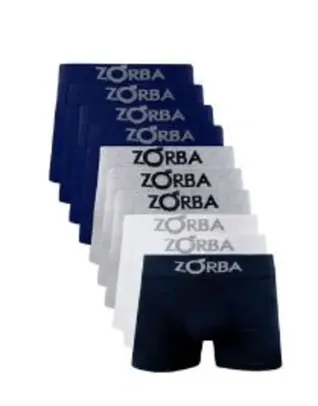 Kit 10 Cuecas Boxer Zorba Adulto Com Algodão P, M, G e GG