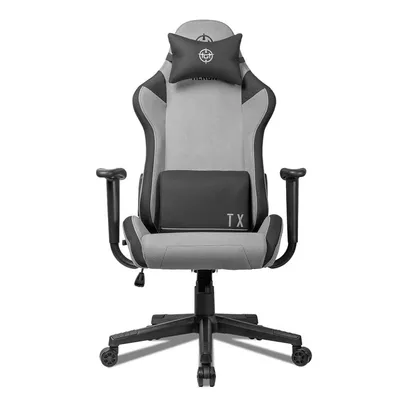 Foto do produto Cadeira Gamer TGT Heron Tx Tecido, Preto e Cinza, TGT-HRTX-FB02