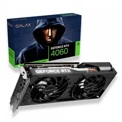 Placa de Vídeo RTX 4060 1-click Oc 2x Galax NVIDIA GeForce, 8GB GDDR6, ARGB, DLSS, Ray Tracing - 46NSL8MD8LOC