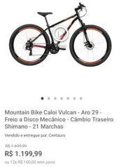 Mountain Bike Caloi Vulcan Aro 29