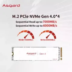 SSD 1TB Asgard-AN4 Plus GEN4X4 7000mb/s - 6000mb/s PC / PS5