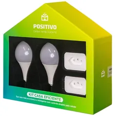 Kit Casa Eficiente Positivo com Smart Lâmpada e Smart Plug Wi-Fi Bivolt Compatível com Google e Alexa - 4 Unidades