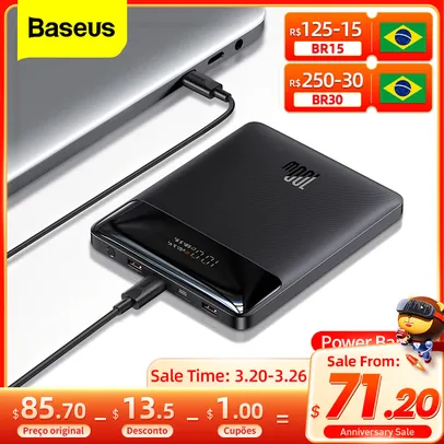 Power Bank Baseus Blade 100W 20000mah + Cabo PB 100W