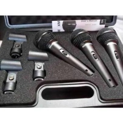 Kit Com 3 Microfones Dinâmicos Ultravoice Xm1800s Behringer | R$284