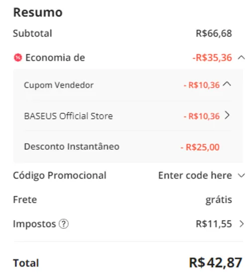 Imagem na descrição da promoção