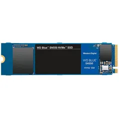 SSD WD Blue SN550, 500GB, M.2, PCIe, NVMe, Leituras: 2400Mb/s e Gravações: 1750Mb/s - WDS500G2B0C 