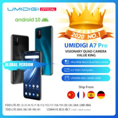 Umidigi A7 PRO 4GB 64/128GB 6.3" | R$490