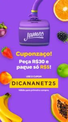 R$25 off acima de R$30 James Delivery primeira compra