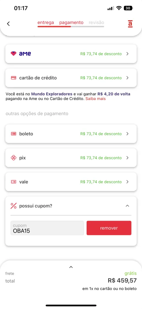 Imagem na descrição da promoção