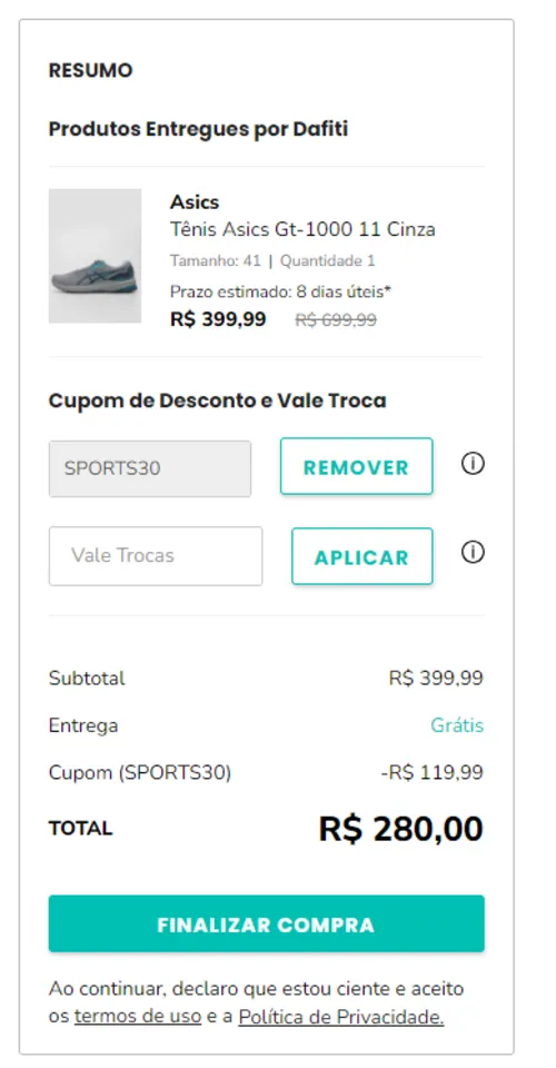 Imagem na descrição da promoção