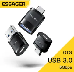 [Contas Novas R$12,70] Três Adaptadores OTG ESSAGER