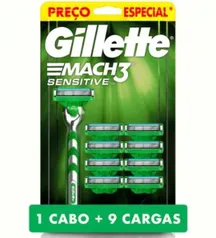 APARELHO DE BARBEAR GILLETTE MACH3 SENSITIVE + 9 CARGAS