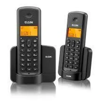 Telefone Elgin TSF8002 Preto Sem Fio + Ramal - Identificador, Viva Voz, Agenda, 5 Opções de Campaínha Display Iluminado e Agenda Compartilhada