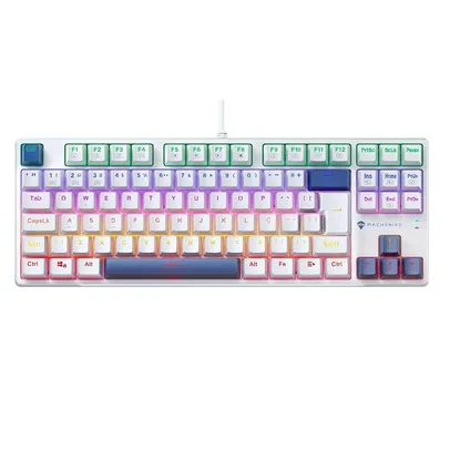 [Com Cashback R$126] Teclado Mecânico Gamer Machenike K500B-B87, Switch Brown, ABNT, Azul - K500B-B87BBR