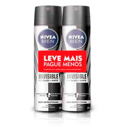 Kit Desodorante Aerosol Nivea Men Invisible For Black & White 150ml 2 Unidades