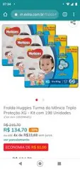 Fralda Huggies Turma da Mônica Tripla Proteção XG - Kit com 198 Unidades | R$135