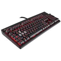 Teclado Gamer Corsair Strafe Mecânico Switch Cherry MX Red, LED vermelho, ABNT2 - R$ 310