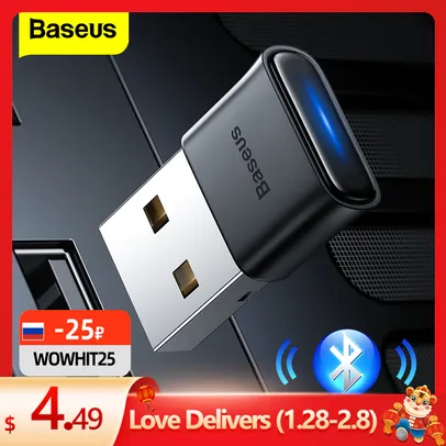 Baseus usb bluetooth adaptador bluetooth 5.0 música receptor de áudio transmissor para pc falante portátil mouse sem fio usb 