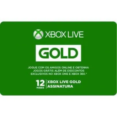[Cartão Sub] 12 meses live gold - R$134