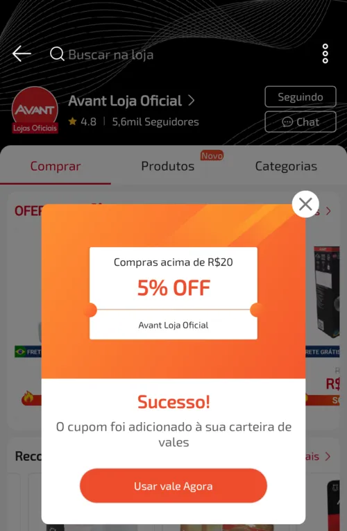 Imagem na descrição da promoção