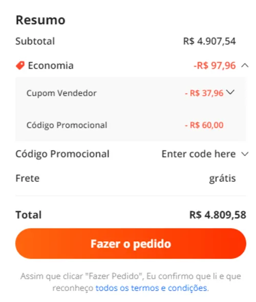 Imagem na descrição da promoção